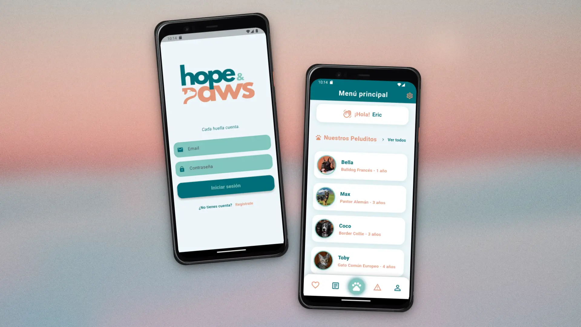 Screenshot of the project Hope & Paws – Animal Adoption Mobile App
